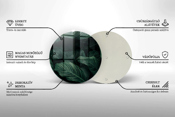 Deska kuchenna szklana Ciemne liście