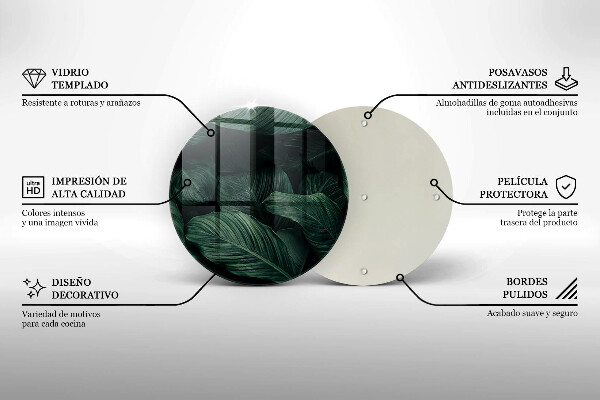 Deska kuchenna szklana Ciemne liście