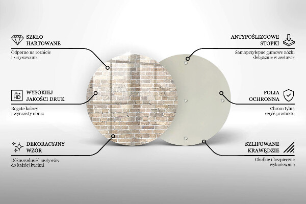 Deska kuchenna szklana Ściana jasne cegły