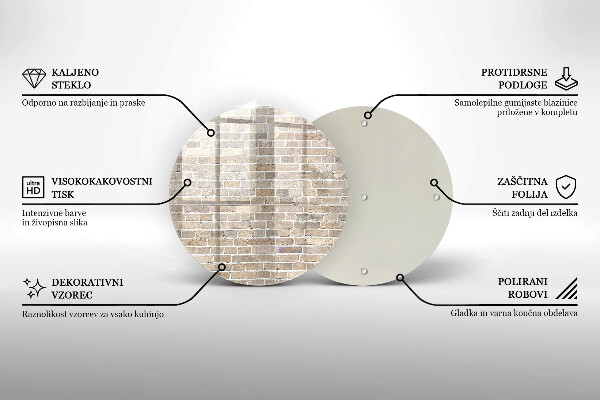 Deska kuchenna szklana Ściana jasne cegły