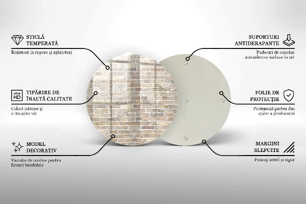 Deska kuchenna szklana Ściana jasne cegły