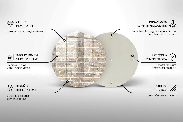 Deska kuchenna szklana Ściana jasne cegły