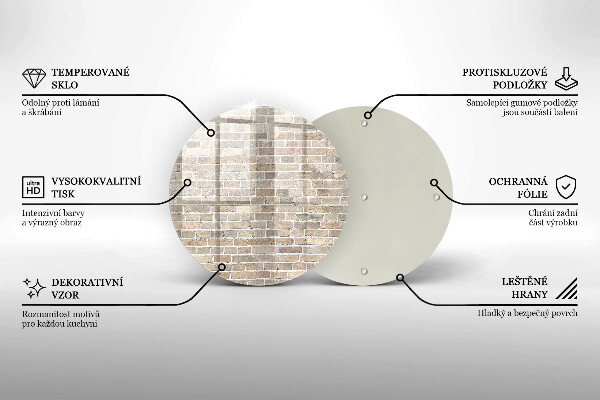 Deska kuchenna szklana Ściana jasne cegły