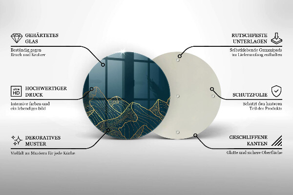 Deska kuchenna szklana Abstrakcyjne góry