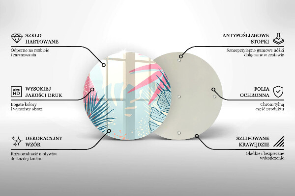 Deska kuchenna szklana Pastelowe liście