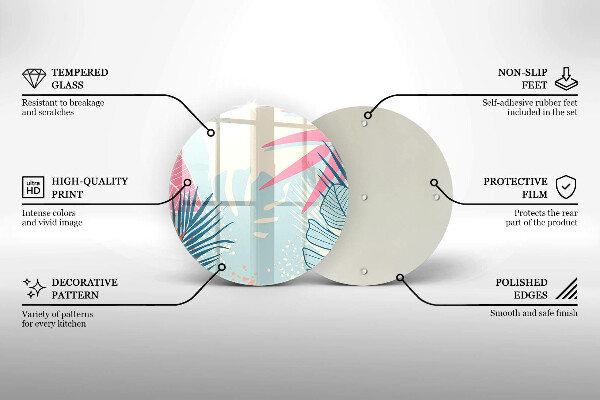 Deska kuchenna szklana Pastelowe liście