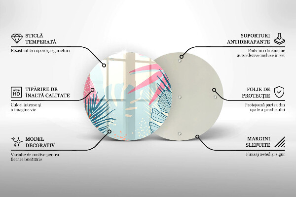 Deska kuchenna szklana Pastelowe liście