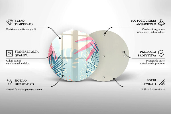 Deska kuchenna szklana Pastelowe liście