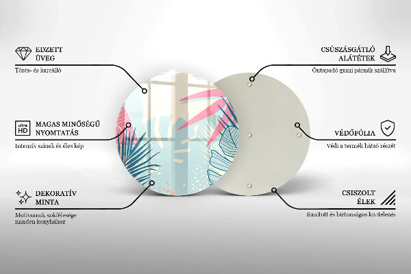 Deska kuchenna szklana Pastelowe liście