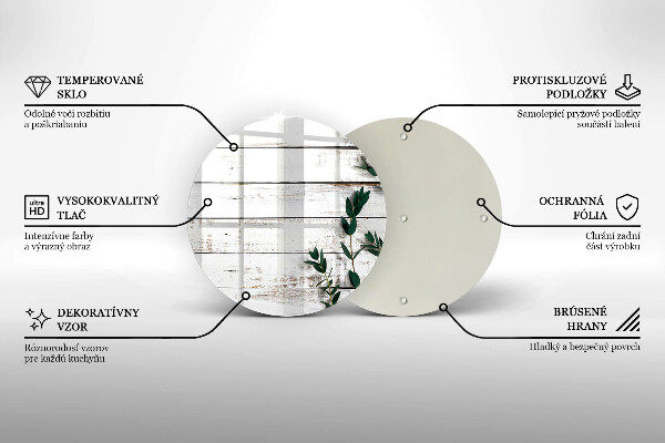 Deska kuchenna szklana Stare deski i liście