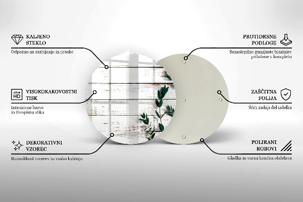 Deska kuchenna szklana Stare deski i liście