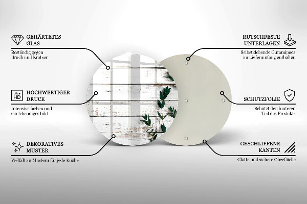 Deska kuchenna szklana Stare deski i liście