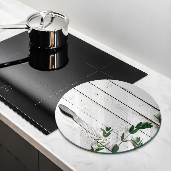 Deska kuchenna szklana Stare deski i liście