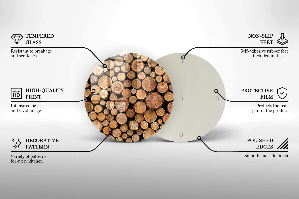 Deska kuchenna szklana Pnie drzew