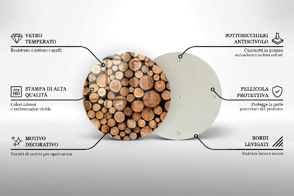 Deska kuchenna szklana Pnie drzew