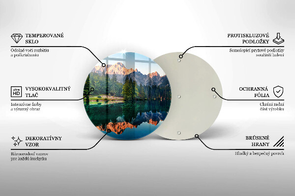 Deska kuchenna szklana Las i górskie jezioro