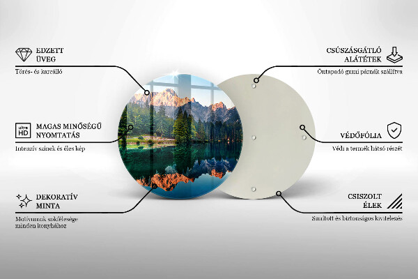 Deska kuchenna szklana Las i górskie jezioro