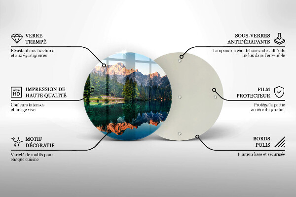 Deska kuchenna szklana Las i górskie jezioro