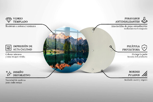 Deska kuchenna szklana Las i górskie jezioro