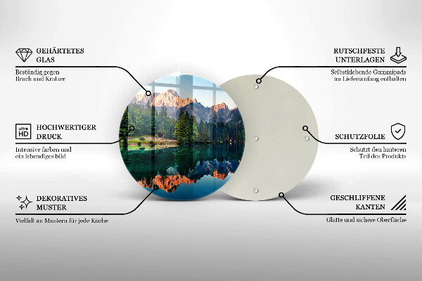 Deska kuchenna szklana Las i górskie jezioro