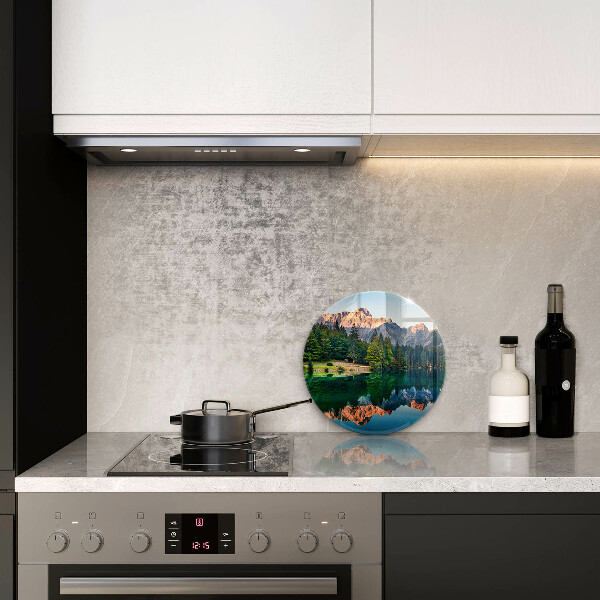 Deska kuchenna szklana Las i górskie jezioro