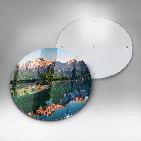 Deska kuchenna szklana Las i górskie jezioro