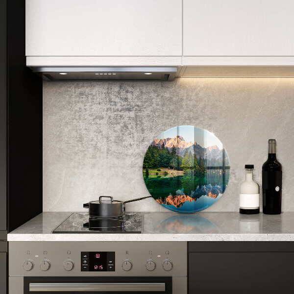 Deska kuchenna szklana Las i górskie jezioro