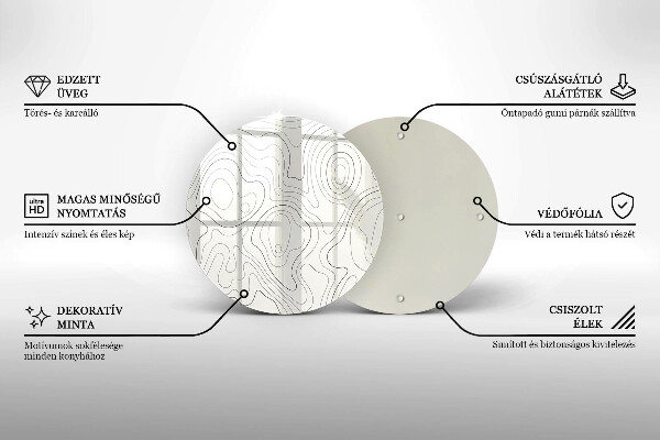 Deska kuchenna szklana Line-art design