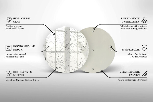 Deska kuchenna szklana Line-art design