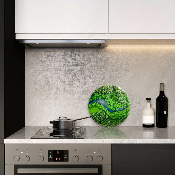 Deska kuchenna szklana Las i rzeka z lotu ptaka