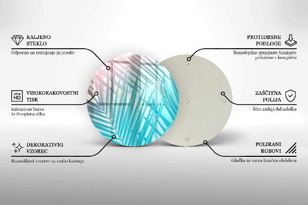 Deska kuchenna szklana Pastelowe liście