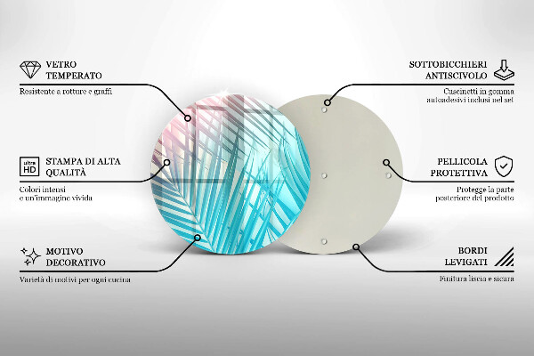 Deska kuchenna szklana Pastelowe liście