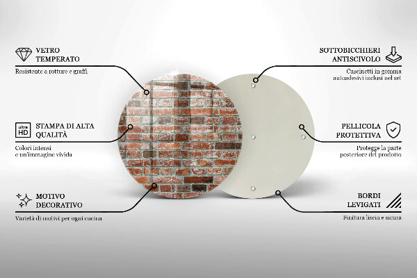 Deska kuchenna szklana Stare cegły mur