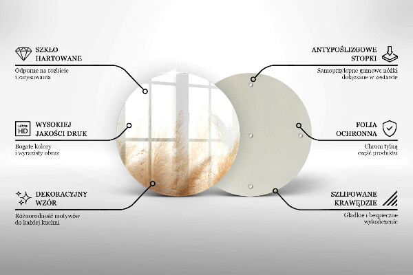Deska kuchenna szklana Trawa pampasowa