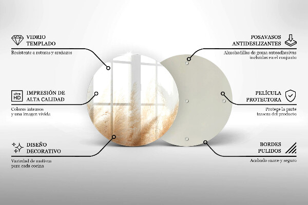 Deska kuchenna szklana Trawa pampasowa