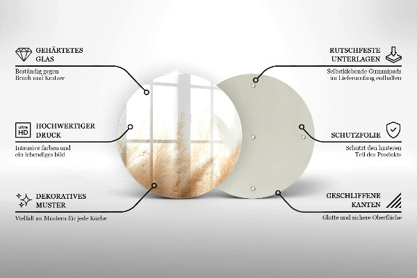 Deska kuchenna szklana Trawa pampasowa