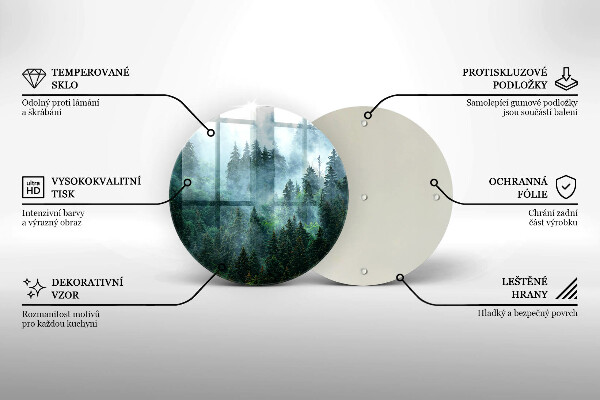 Deska kuchenna szklana Las we mgle