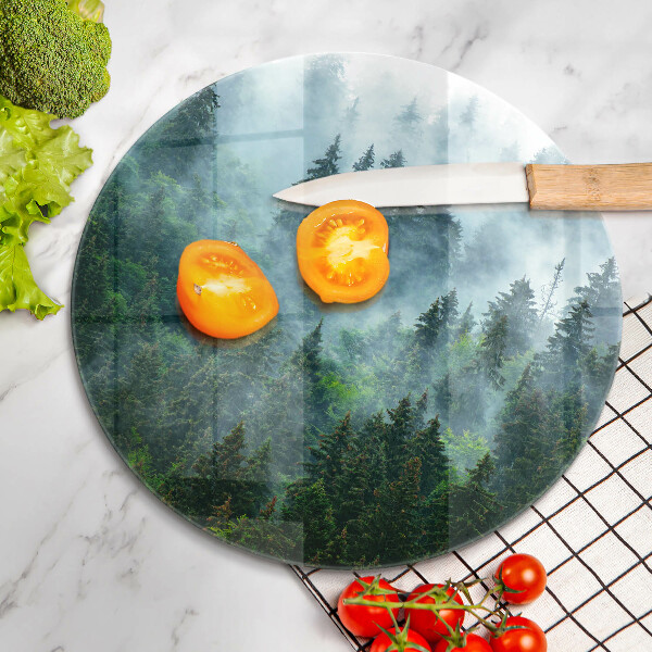 Deska kuchenna szklana Las we mgle