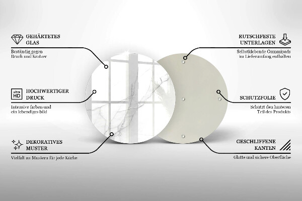Deska kuchenna szklana Delikatny biały marmur