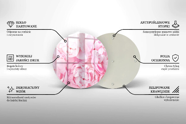 Deska kuchenna szklana Delikatne piwonie