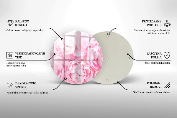 Deska kuchenna szklana Delikatne piwonie
