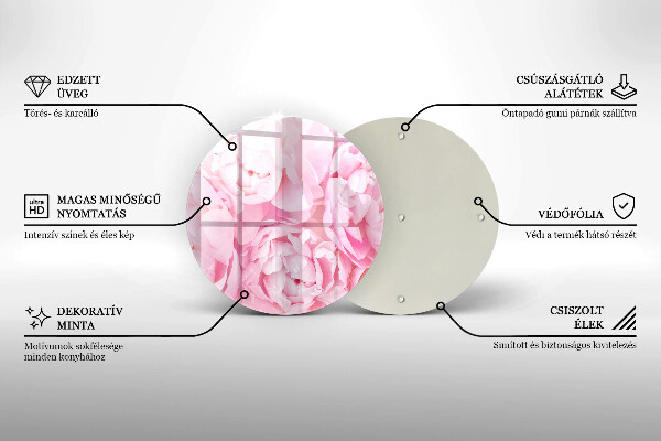Deska kuchenna szklana Delikatne piwonie