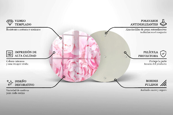 Deska kuchenna szklana Delikatne piwonie
