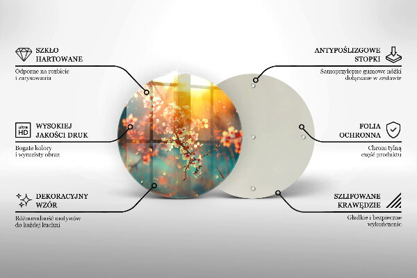 Deska kuchenna szklana Kwiaty jabłoni w słońcu