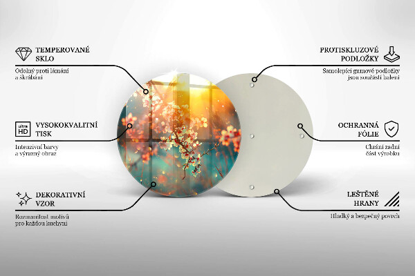 Deska kuchenna szklana Kwiaty jabłoni w słońcu