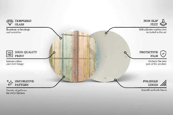 Deska kuchenna szklana Kolorowe deski vintage