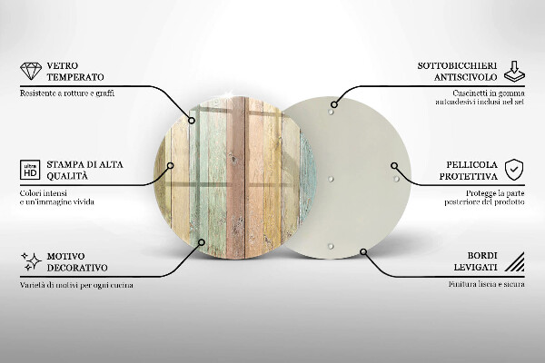 Deska kuchenna szklana Kolorowe deski vintage