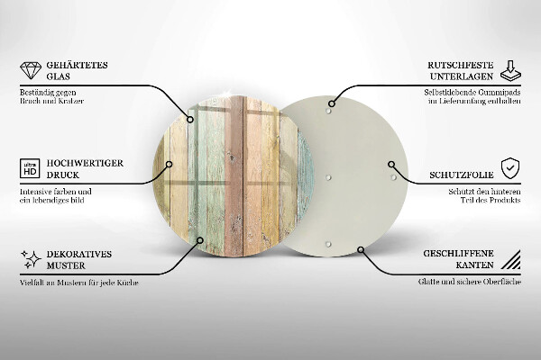 Deska kuchenna szklana Kolorowe deski vintage