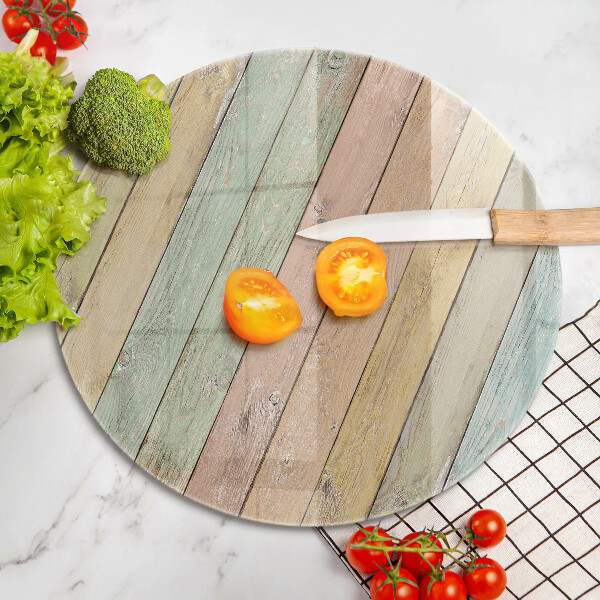 Deska kuchenna szklana Kolorowe deski vintage