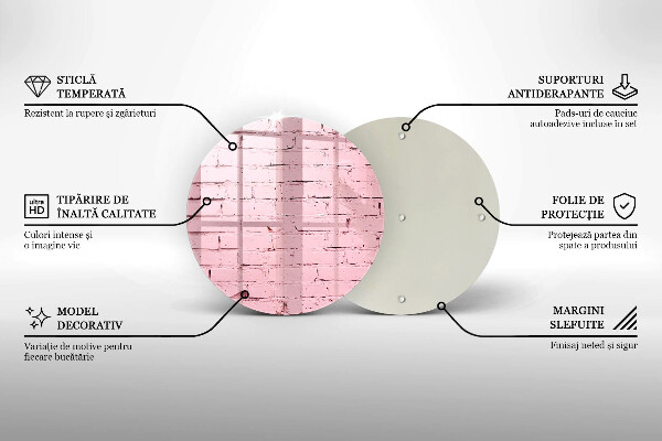 Deska kuchenna szklana Mur pastelowe cegły